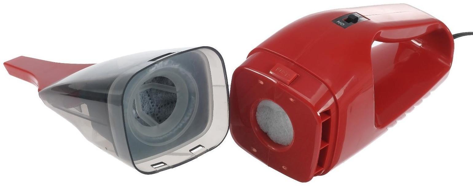Пылесос Nova Bright, для сухой/влажной уборки 75 Вт, 12 В, красный