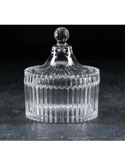 Сахарница стеклянная Доляна «Царская», 250 мл, 10,5×12 см, цвет прозрачный