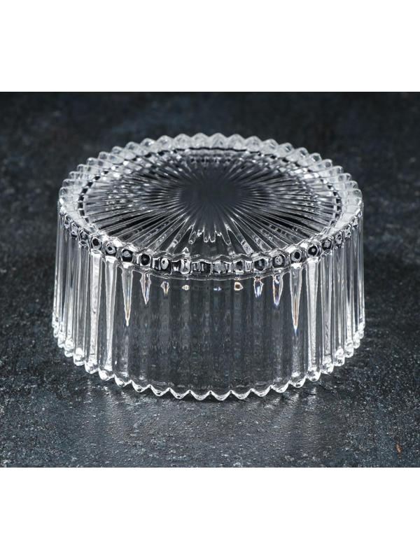 Сахарница стеклянная Доляна «Царская», 250 мл, 10,5×12 см, цвет прозрачный