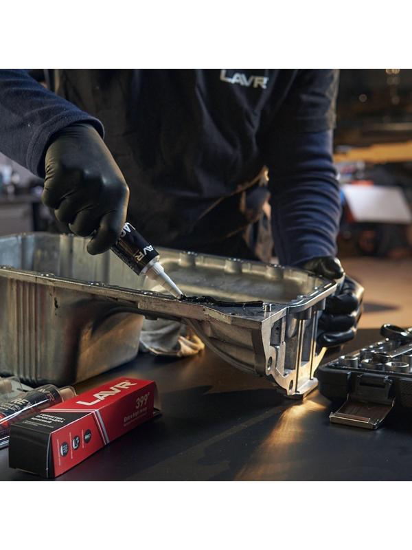 Герметик-прокладка BLACK LAVR RTV, чёрный, высокотемпературный, силиконовый, 85 г, Ln1738