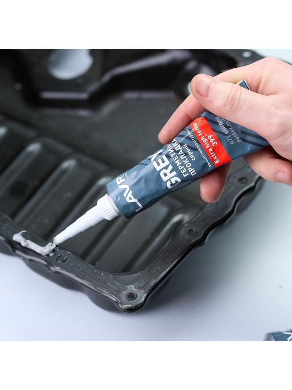 Герметик-прокладка GREY LAVR RTV, серый, высокотемпературный, силиконовый, 85 г, Ln1739