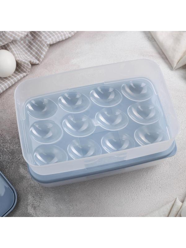 Набор контейнеров для яиц, 2 шт, 22,5×15×7,5 см, цвет МИКС