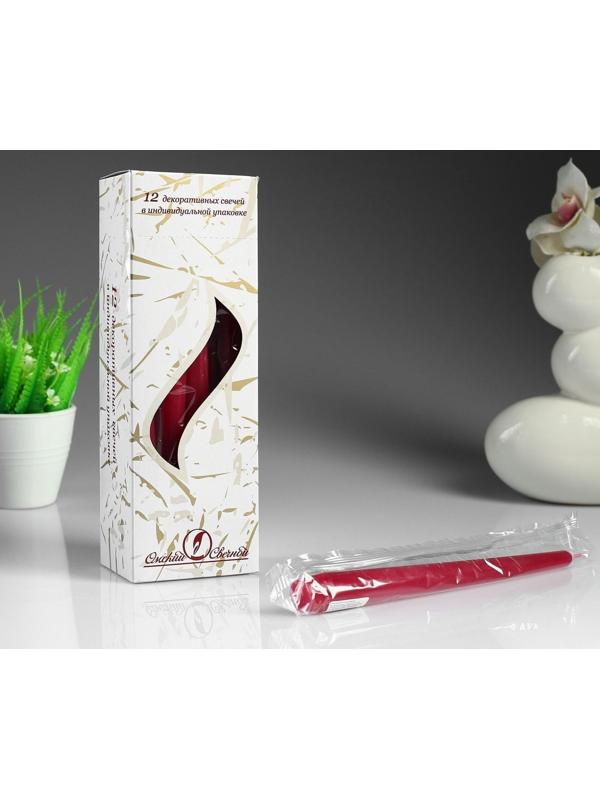 Свеча античная, 2,3х 24,5 см, 5 ч, 55 г, малиновая