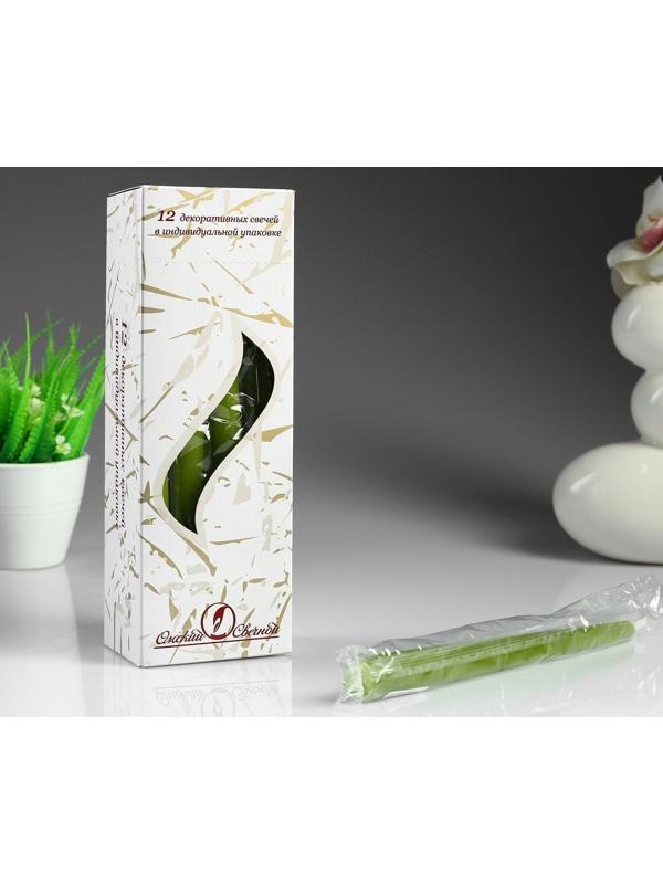 Свеча античная, 2,3х 24,5 см, 5 ч, 55 г, оливковая