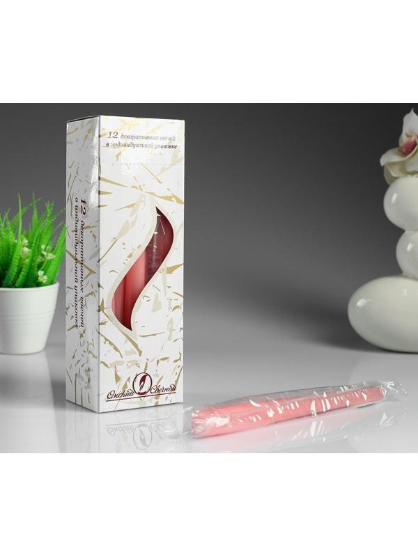 Свеча античная, 2,3х 24,5 см, 5 ч, 55 г, розовая