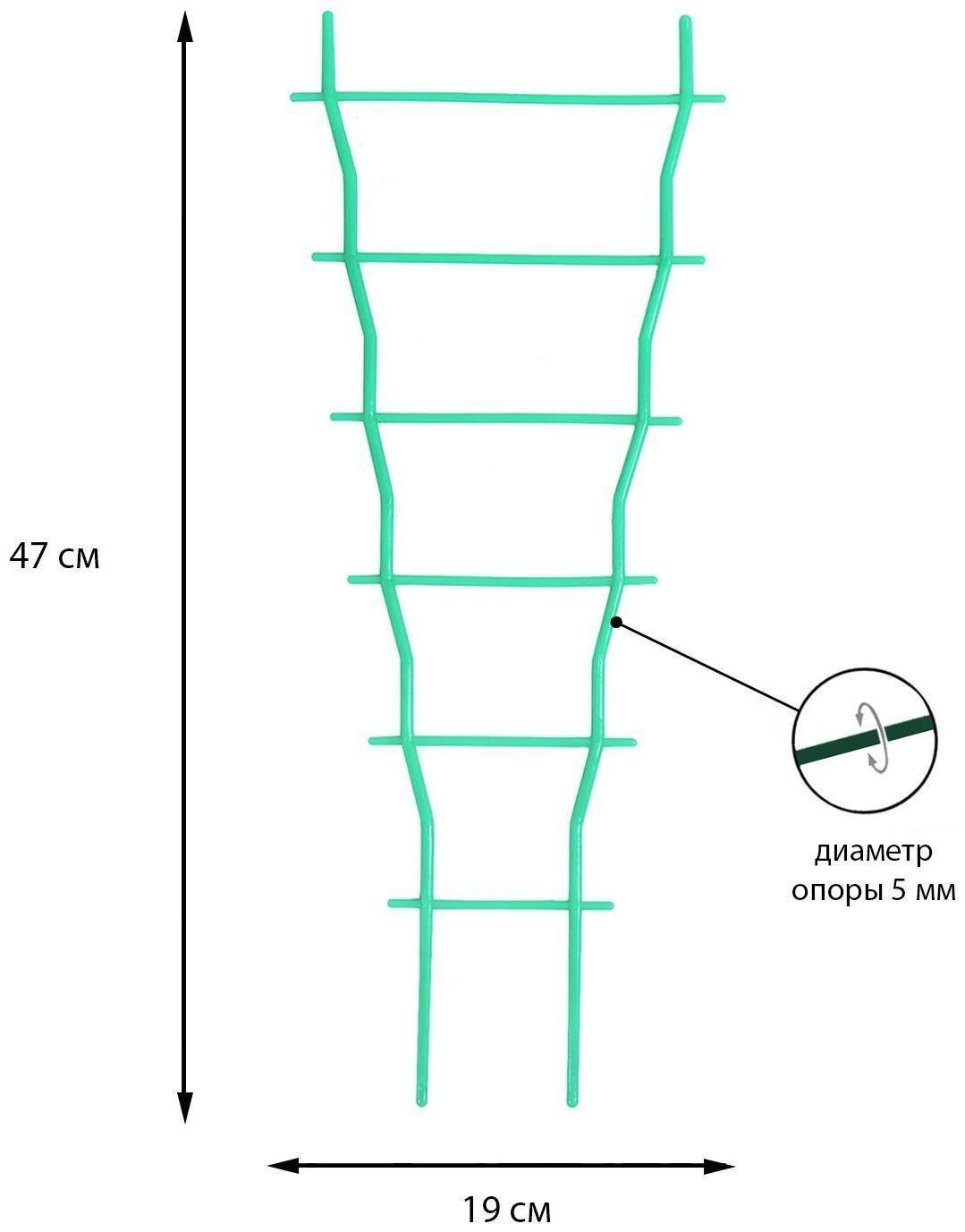 Шпалера, 47 × 19 × 0.5 см, пластик, зелёная