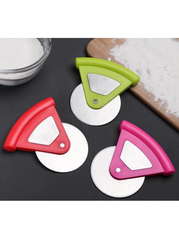 Нож для пиццы и теста «Бегунок», d=7,5 см, нержавеющая сталь, цвет МИКС