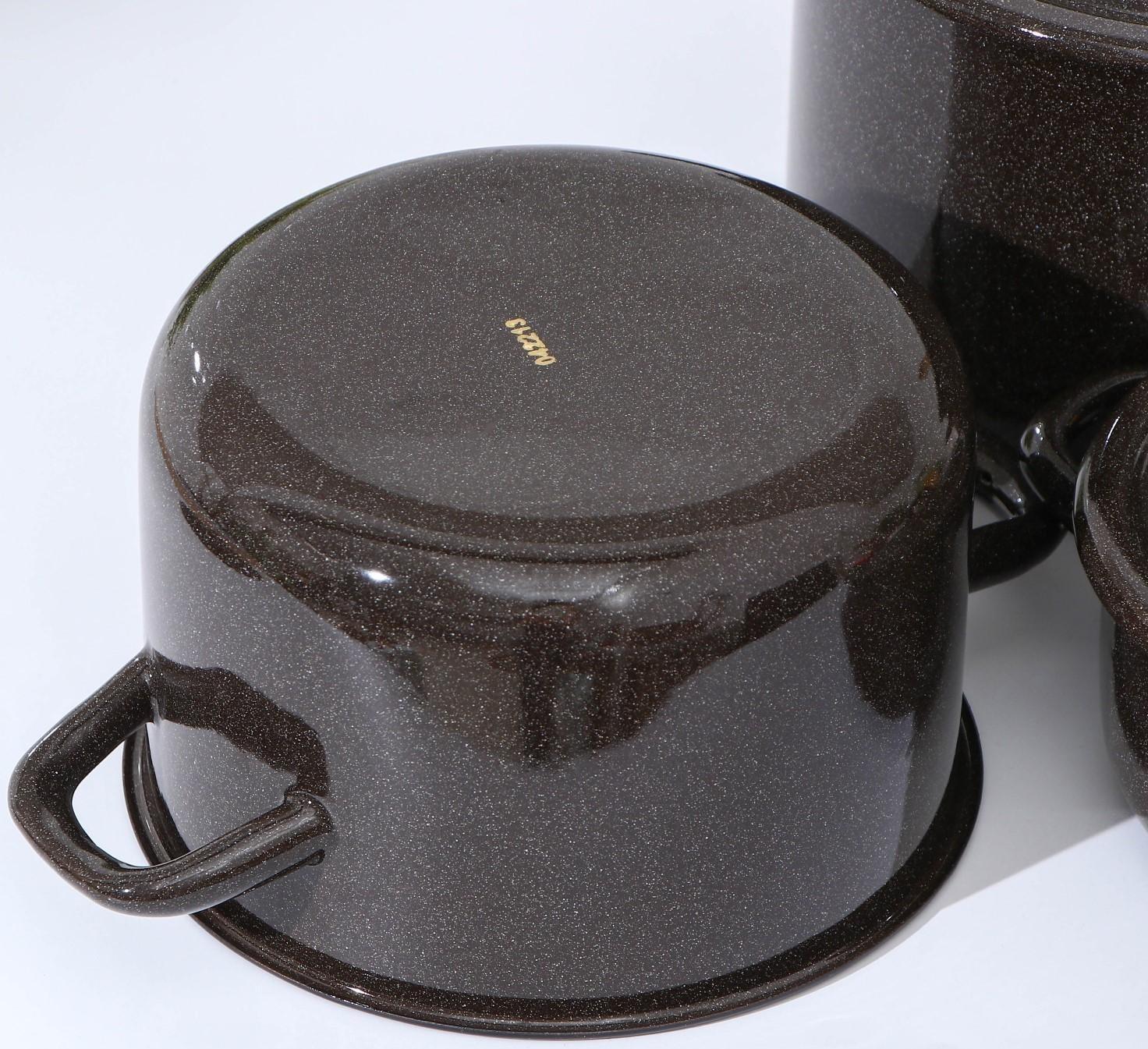 Набор кастрюль «Гранит», 3 предмета: 1,5 л, 3 л, 4,5 л, индукция, цвет коричневый