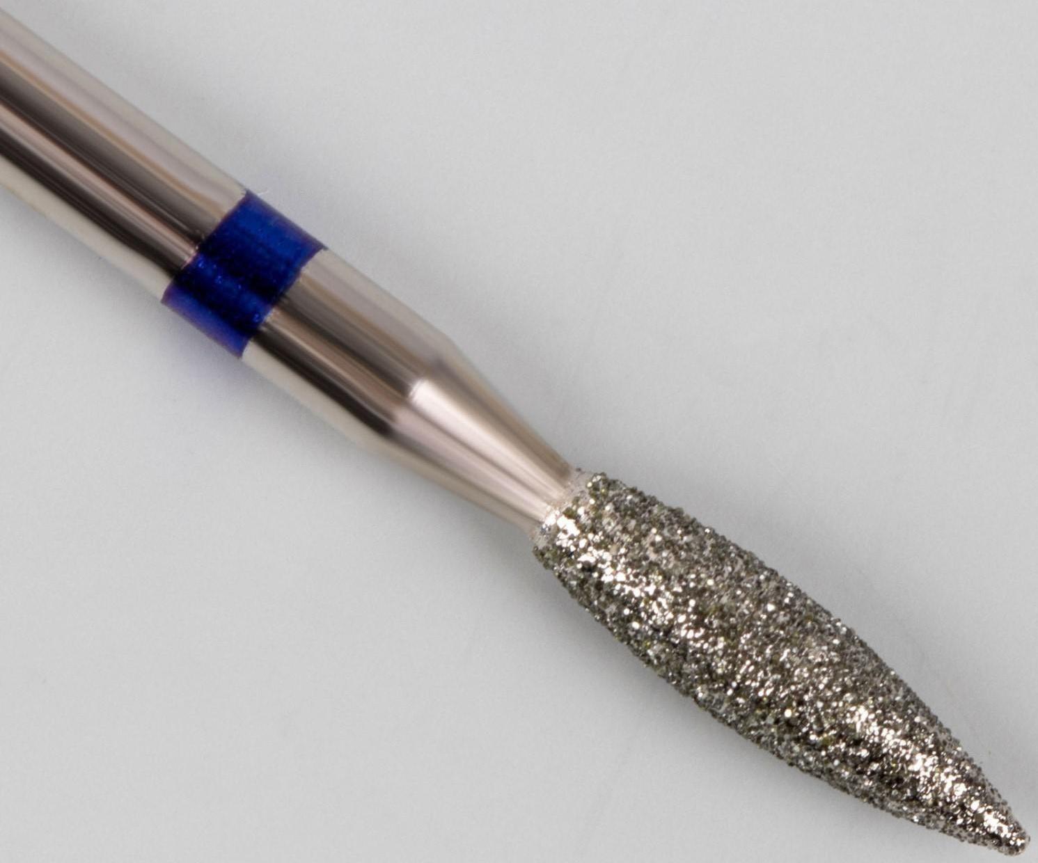 Фреза алмазная для маникюра «Пламя», средняя зернистость, 2,5 × 10 мм, в пластиковом футляре