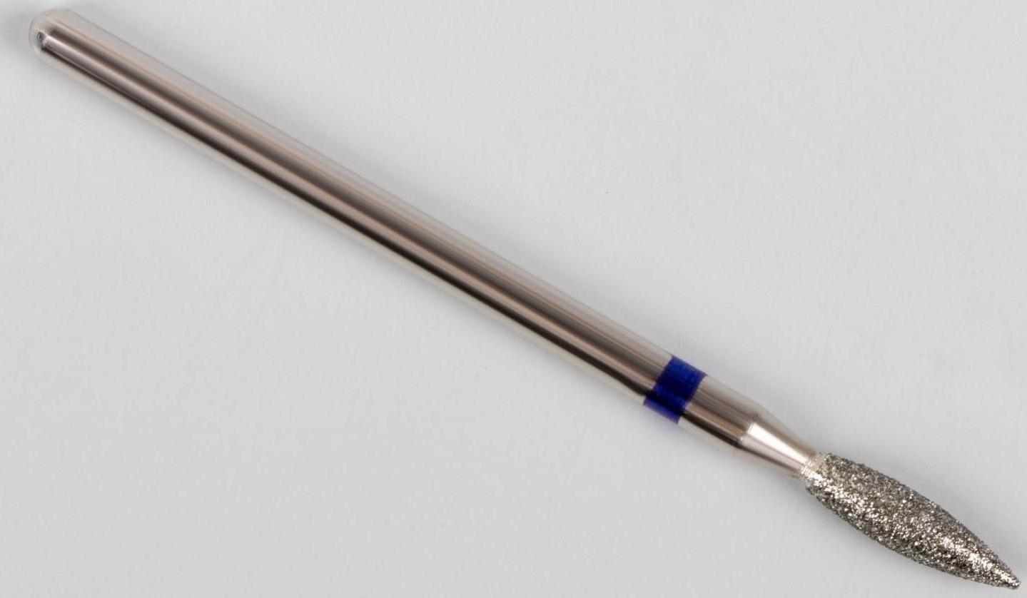 Фреза алмазная для маникюра «Пламя», средняя зернистость, 2,5 × 10 мм, в пластиковом футляре