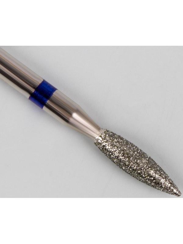 Фреза алмазная для маникюра «Пламя», средняя зернистость, 2,5 × 10 мм, в пластиковом футляре