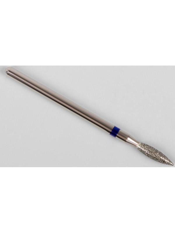 Фреза алмазная для маникюра «Пламя», средняя зернистость, 2,5 × 10 мм, в пластиковом футляре