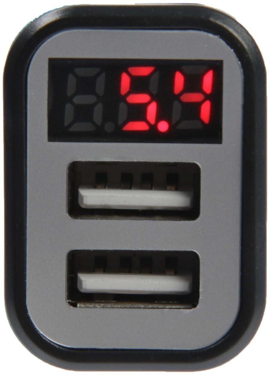 Автомобильный вольтметр, зарядное устройство Cartage 12-24 В, 2 USB 2А, микс