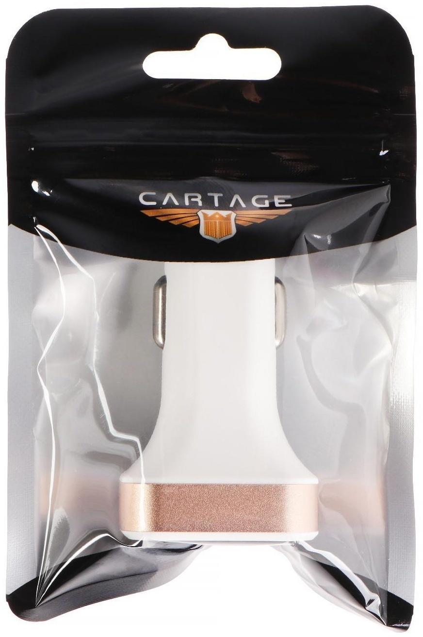 Автомобильный вольтметр, зарядное устройство Cartage 12-24 В, 2 USB 2А, микс