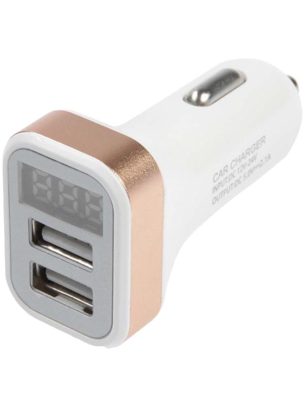 Автомобильный вольтметр, зарядное устройство Cartage 12-24 В, 2 USB 2А, микс