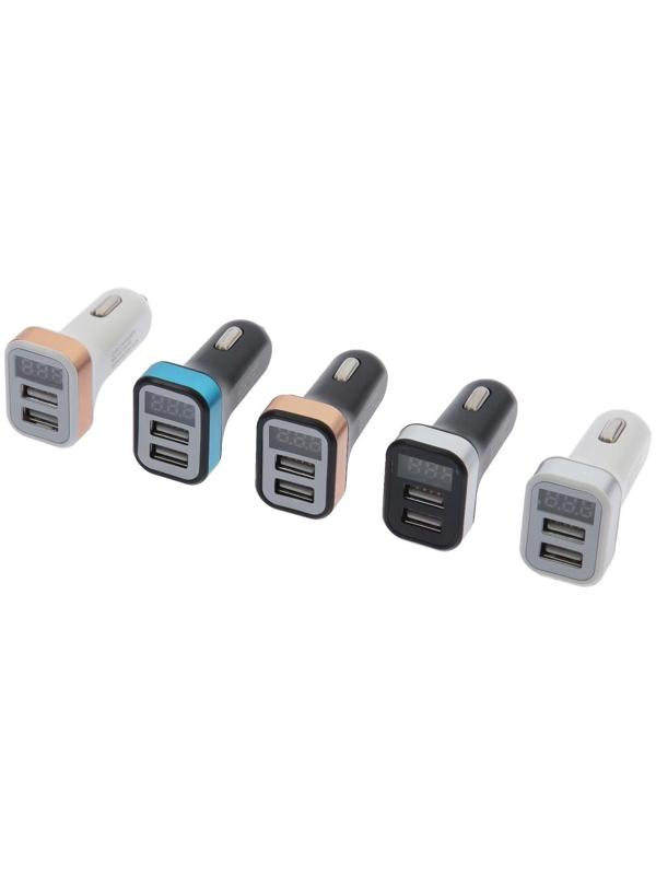 Автомобильный вольтметр, зарядное устройство Cartage 12-24 В, 2 USB 2А, микс