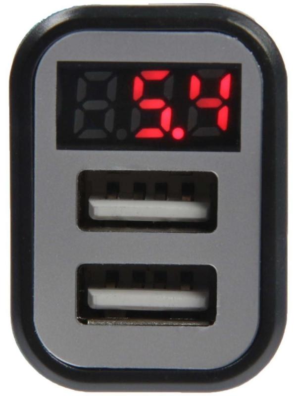 Автомобильный вольтметр, зарядное устройство Cartage 12-24 В, 2 USB 2А, микс