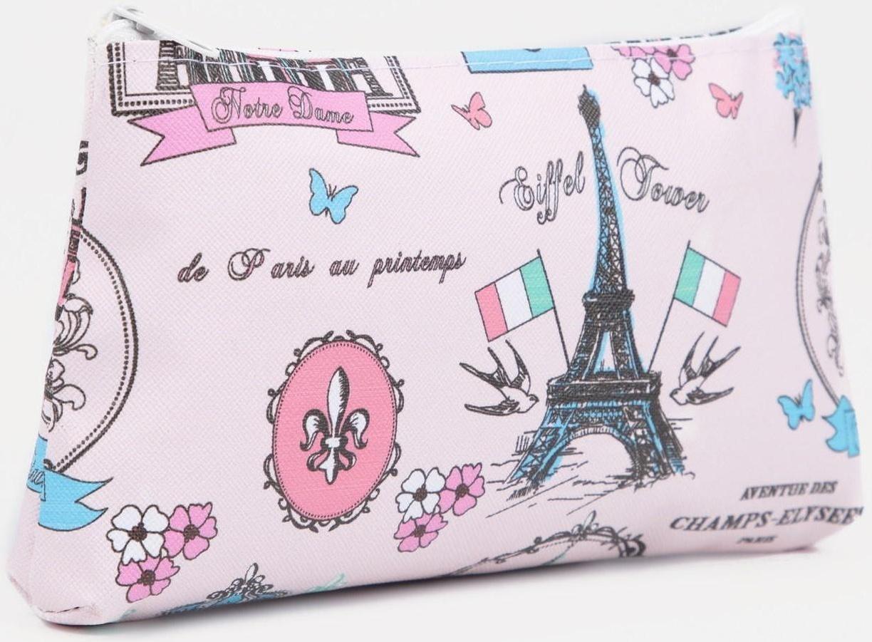 Косметичка на молнии, цвет розовый