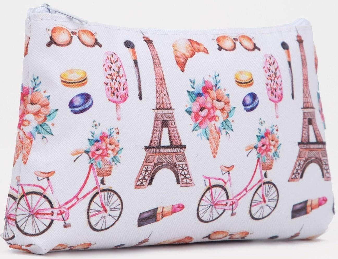 Косметичка на молнии, цвет белый/разноцветный