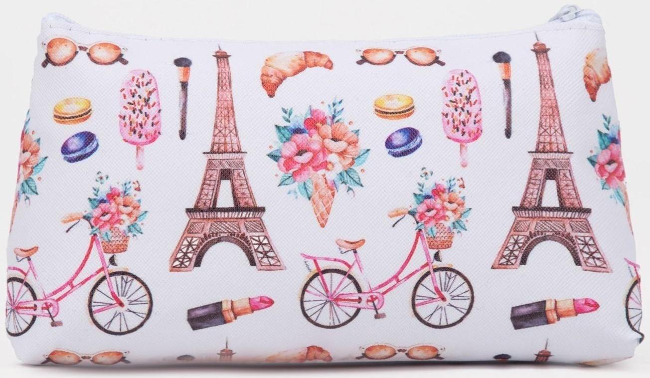 Косметичка на молнии, цвет белый/разноцветный