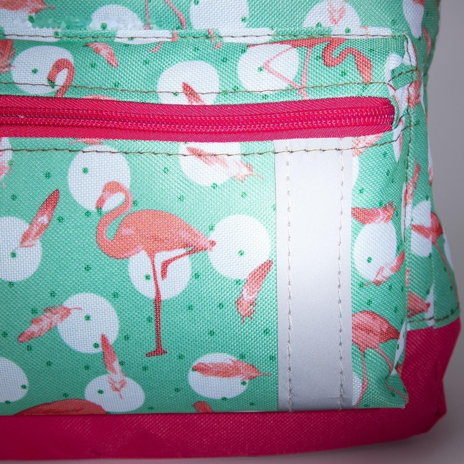 Рюкзак на молнии, наружный карман, светоотражающая полоса, цвет бирюзовый/розовый