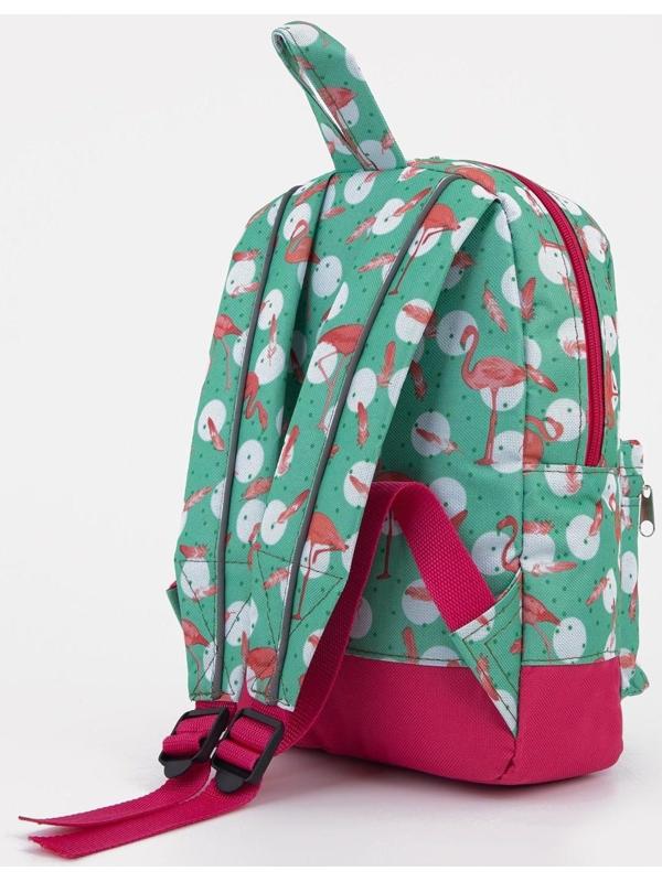 Рюкзак на молнии, наружный карман, светоотражающая полоса, цвет бирюзовый/розовый