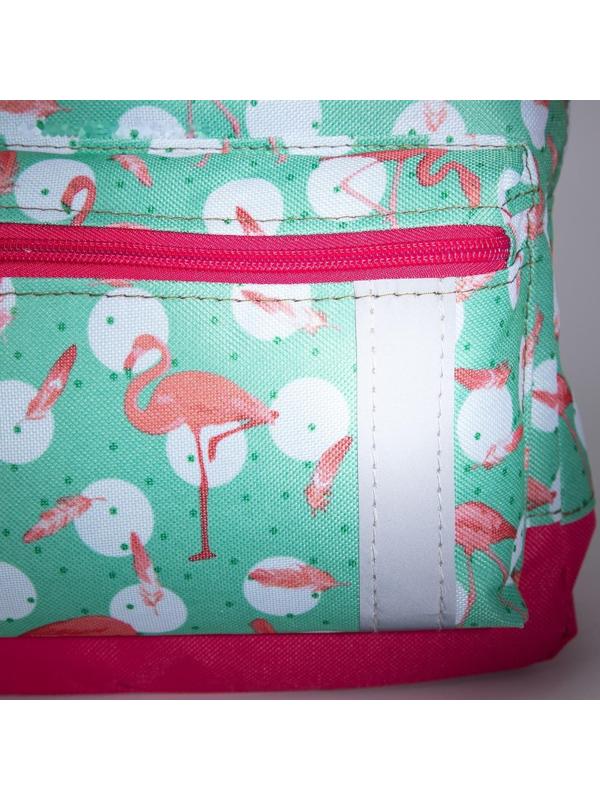 Рюкзак на молнии, наружный карман, светоотражающая полоса, цвет бирюзовый/розовый