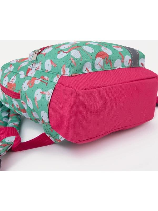 Рюкзак на молнии, наружный карман, светоотражающая полоса, цвет бирюзовый/розовый