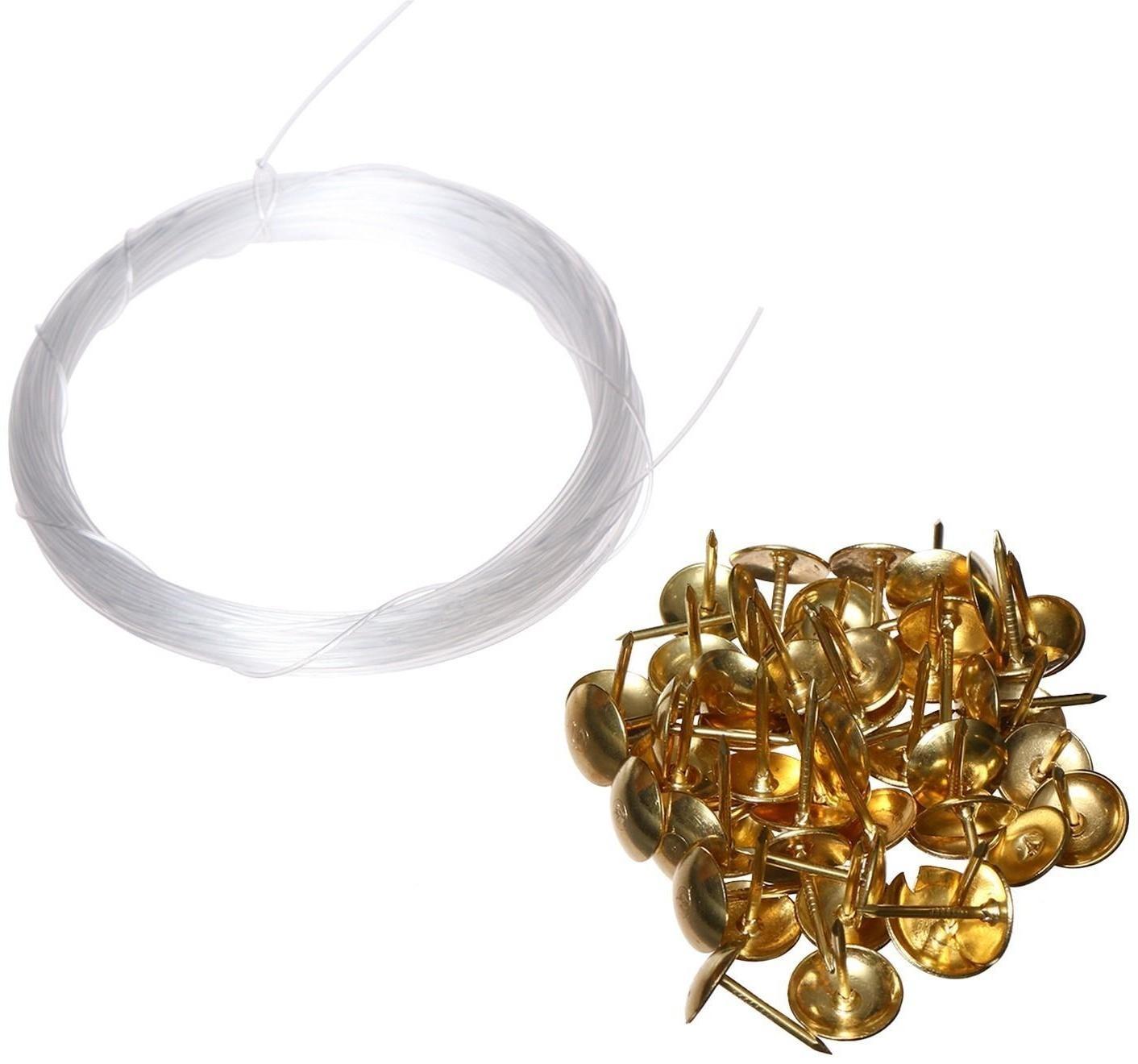 Комплект для обивки дверей, 110 × 200 см: иск.кожа, ватин 5 мм, гвозди, струна, чёрный, «Ватин»