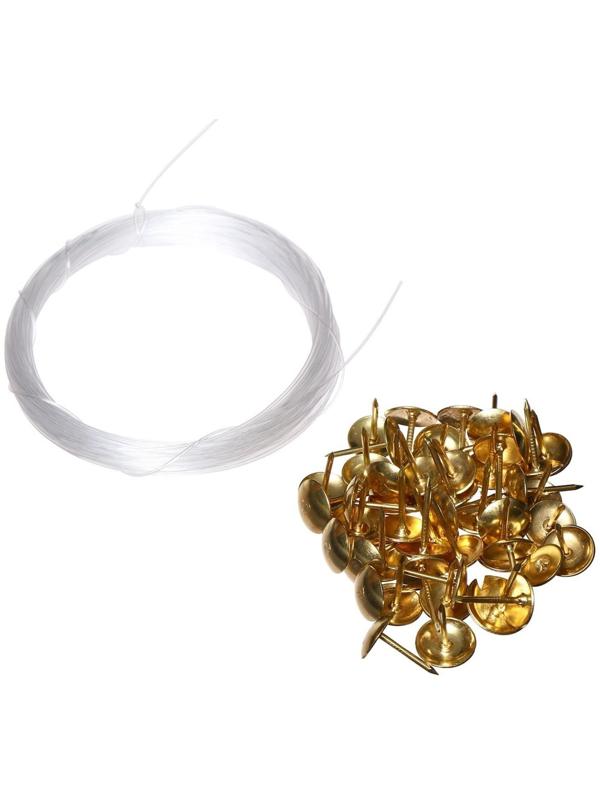 Комплект для обивки дверей, 110 × 200 см: иск.кожа, ватин 5 мм, гвозди, струна, чёрный, «Ватин»