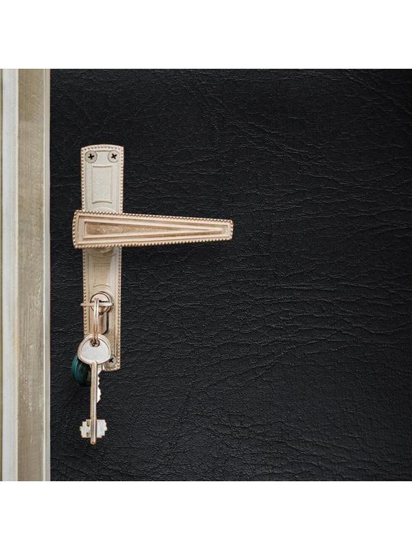 Комплект для обивки дверей, 110 × 200 см: иск.кожа, ватин 5 мм, гвозди, струна, чёрный, «Ватин»