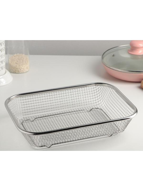 Корзинка для мытья продуктов Доляна, 201 сталь, 30×22 см