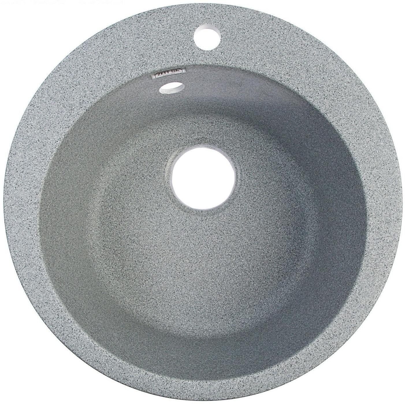 Мойка кухонная из камня ZETT lab. 30/Q8, d=475 мм, матовая, темно-серая