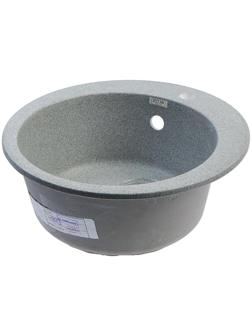 Мойка кухонная из камня ZETT lab. 30/Q8, d=475 мм, матовая, темно-серая