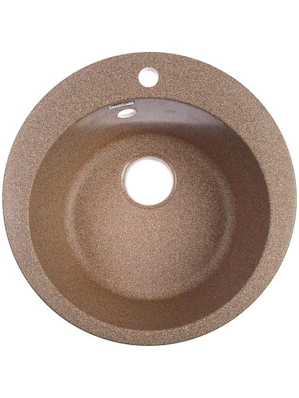 Мойка кухонная из камня ZETT lab. 30/Q9, d=475 мм, матовая, терракотовая