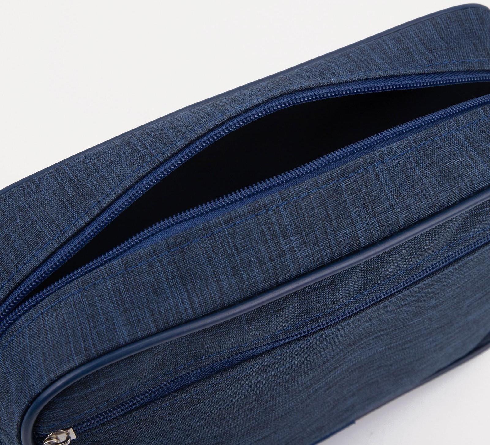 Косметичка на молнии, наружный карман, цвет синий