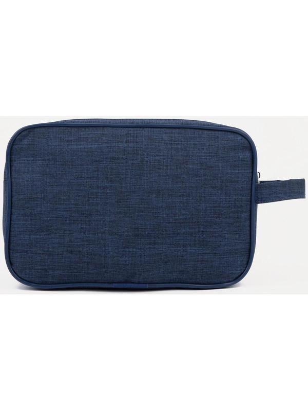 Косметичка на молнии, наружный карман, цвет синий