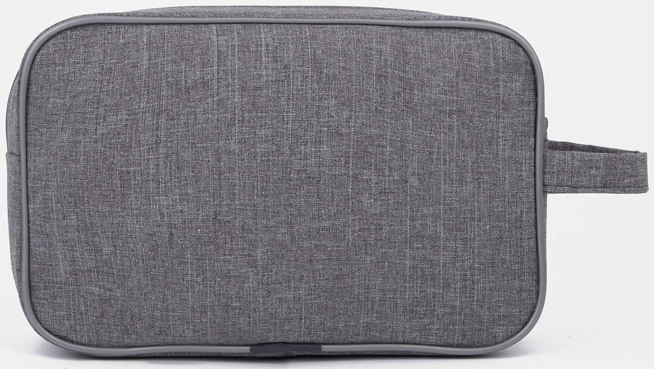 Косметичка на молнии, наружный карман, цвет серый