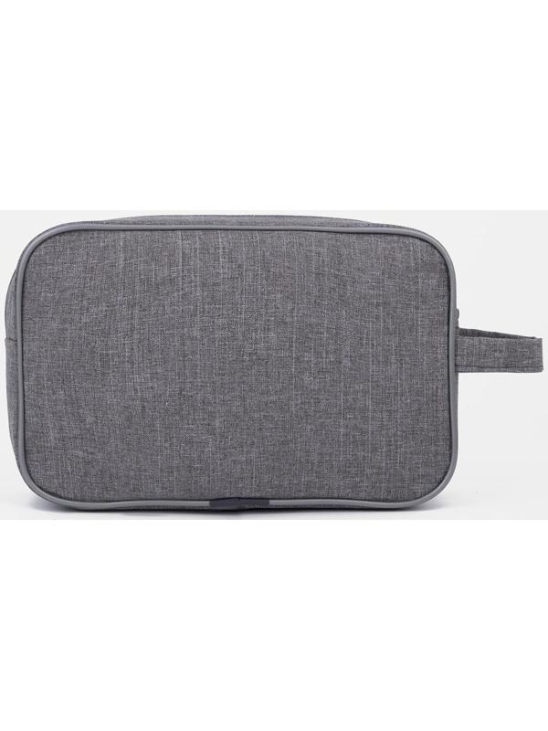 Косметичка на молнии, наружный карман, цвет серый