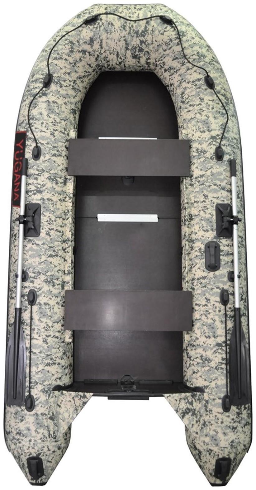 Лодка YUGANA 3200 СК Пиксель, слань+киль, цвет кмф
