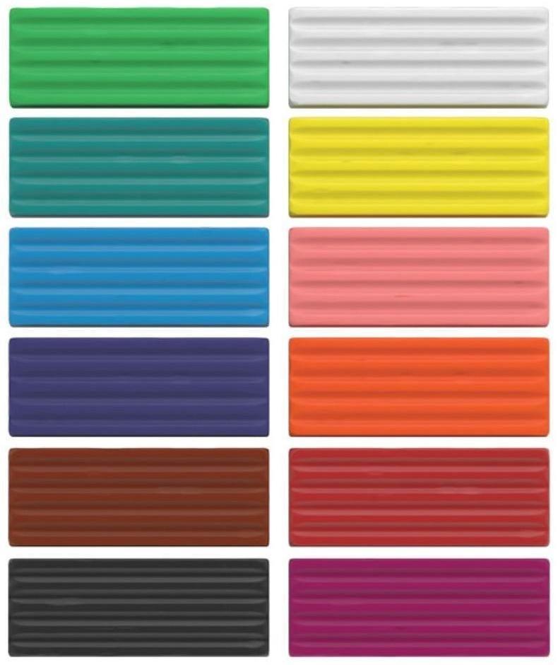 Пластилин 12 цветов, 216 г, ErichKrause, улучшенная формула, стек в подарок, в картонной упаковке