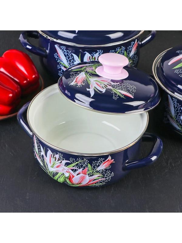 Набор кастрюль «Версаль», 3 предмета: 1,5 л, 2 л, 3 л, индукция