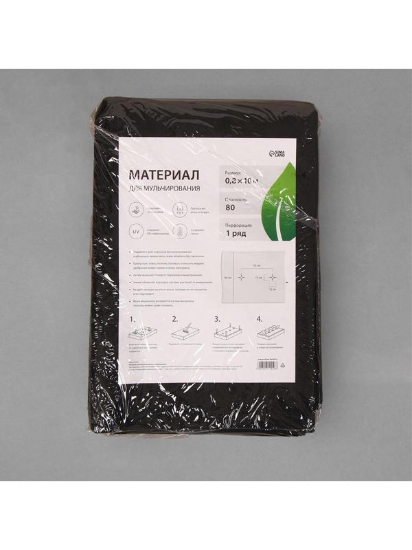 Материал мульчирующий, с перфорацией, 10 × 0,8 м, плотность 80 г/м², с УФ-стабилизатором, чёрный, Greengo, Эконом 20%