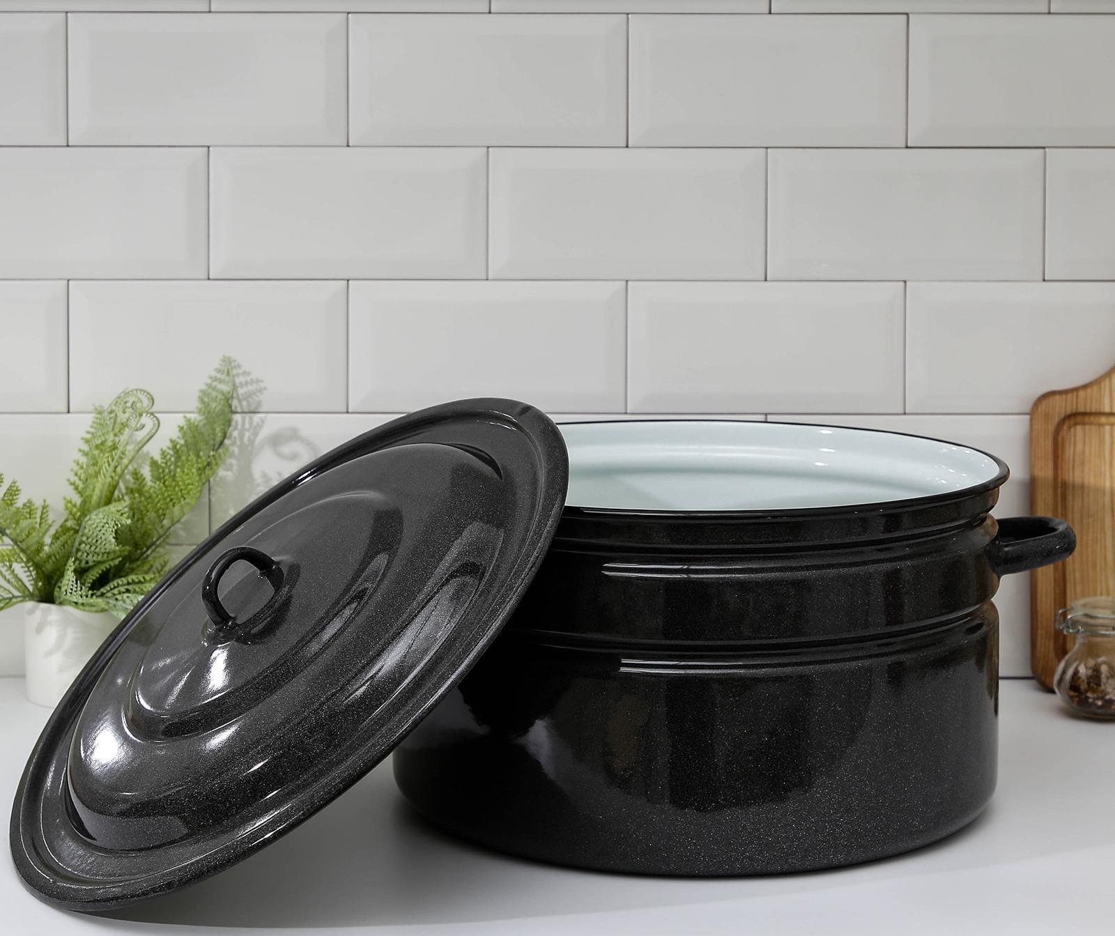 Бак эмалированный, 20 л, индукция, цвет коричневый рябчик