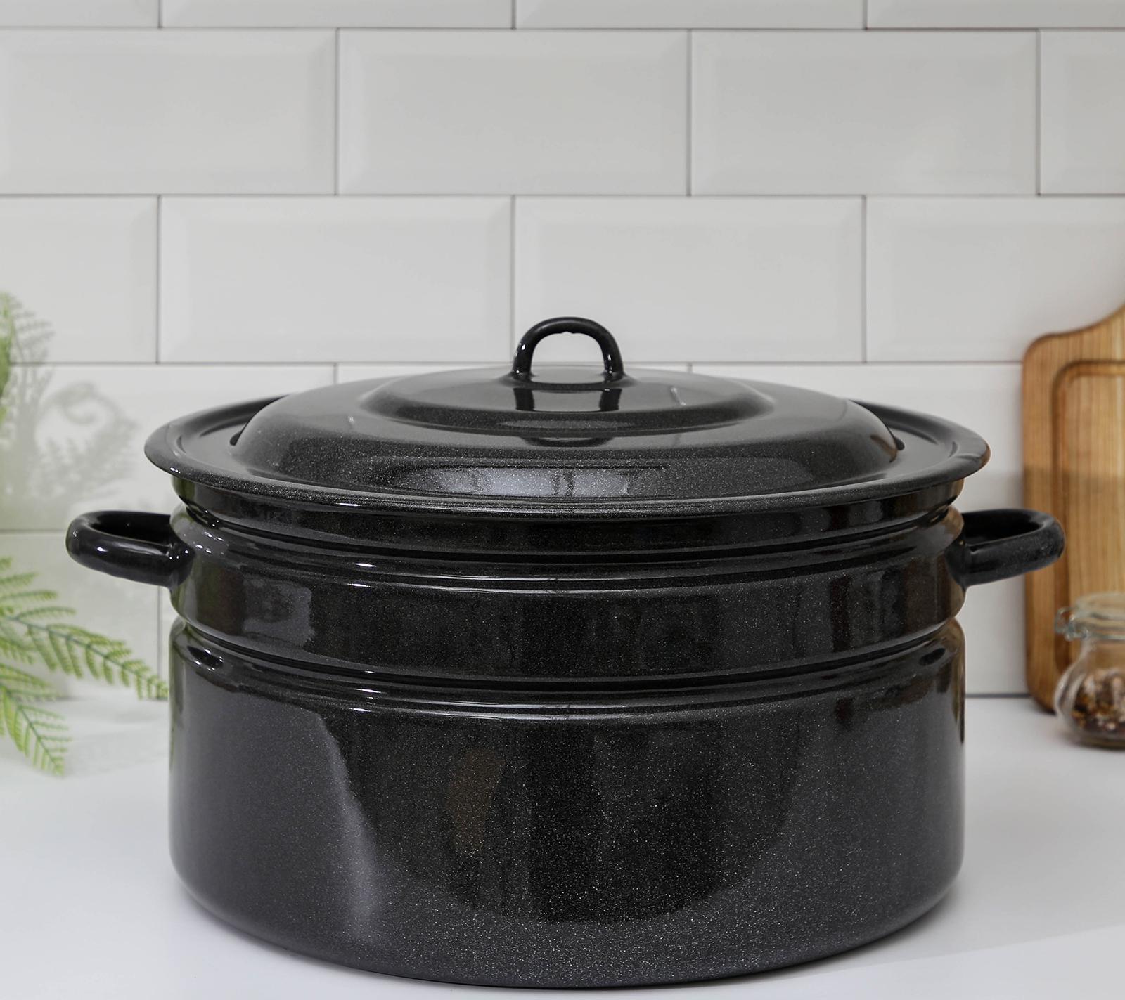 Бак эмалированный, 20 л, индукция, цвет коричневый рябчик