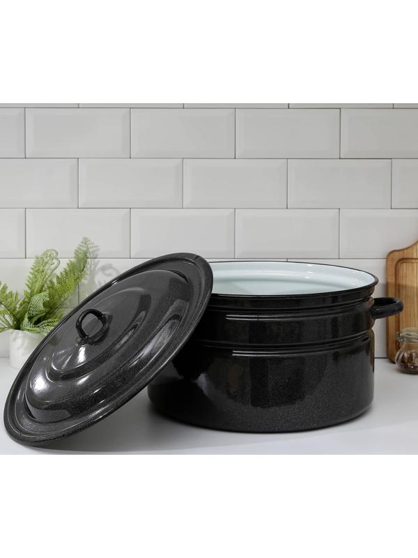 Бак эмалированный, 20 л, индукция, цвет коричневый рябчик