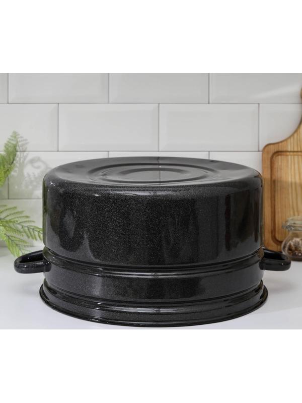 Бак эмалированный, 20 л, индукция, цвет коричневый рябчик