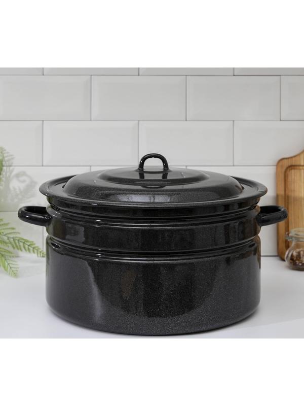 Бак эмалированный, 20 л, индукция, цвет коричневый рябчик