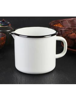 Кружка, 1 л, с носиком, без деколи, цвет белый