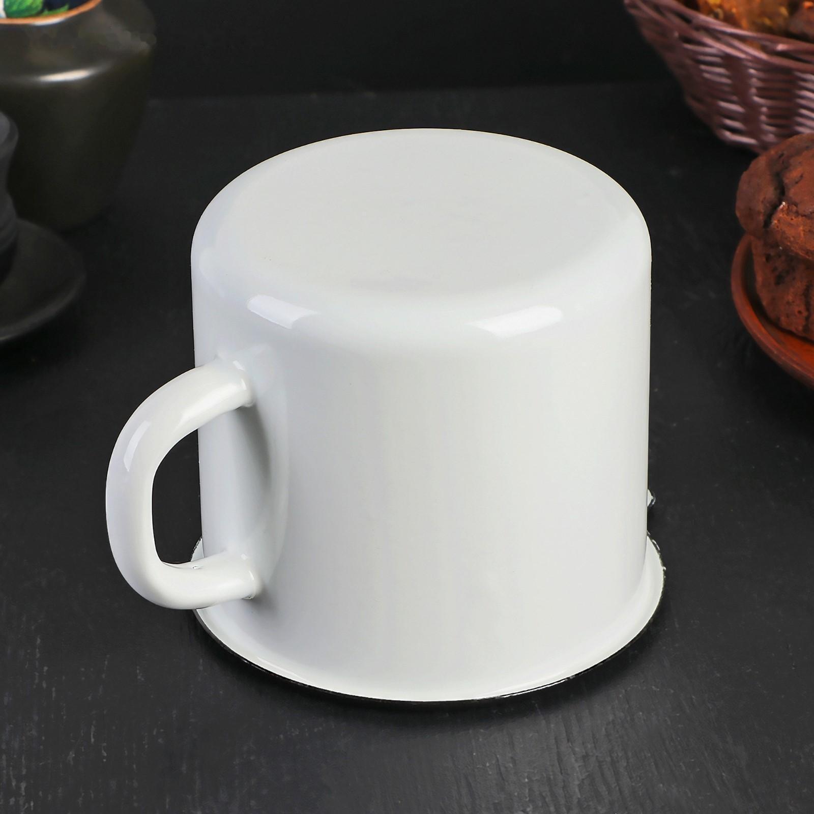 Кружка с носиком, 1 л, с крышкой, без деколи, цвет белый